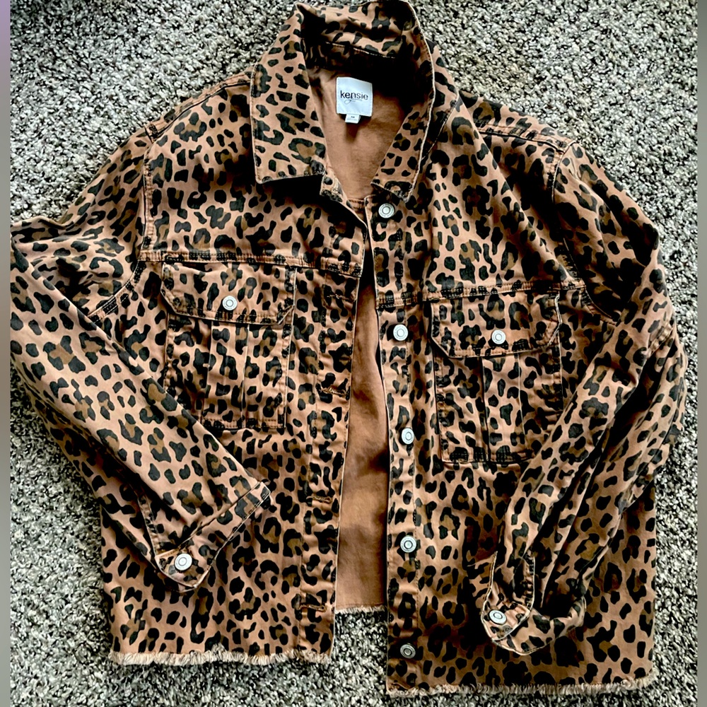 Cheetah Print Denim Jacket